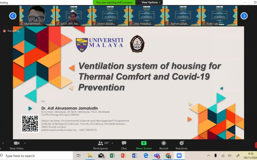 Program Studi Sarjana Terapan Teknik Infrastruktur Sipil dan Perancangan Arsitektur Mengadakan Guest Lecturer dengan Tema “Dealing with The Outbreak”, bekerja sama dengan University of Malaya dan Dinas Pekerjaan Umum Bina Marga dan Cipta Karya Provinsi Jawa Tengah